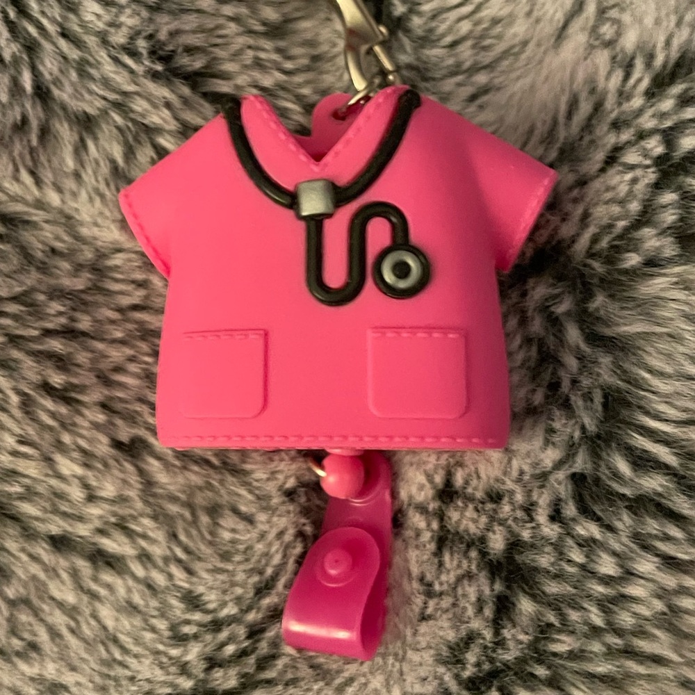 Pink Stethoscope Badge Holder